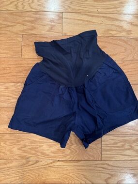 Motherhood Navy Shorts with Black Support Panel